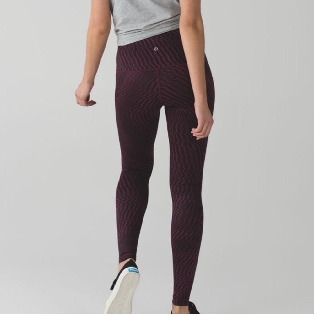 Lululemon Wunder Under Hi-Rise Leggings | Shifted Horizon Red Grape Black S 10